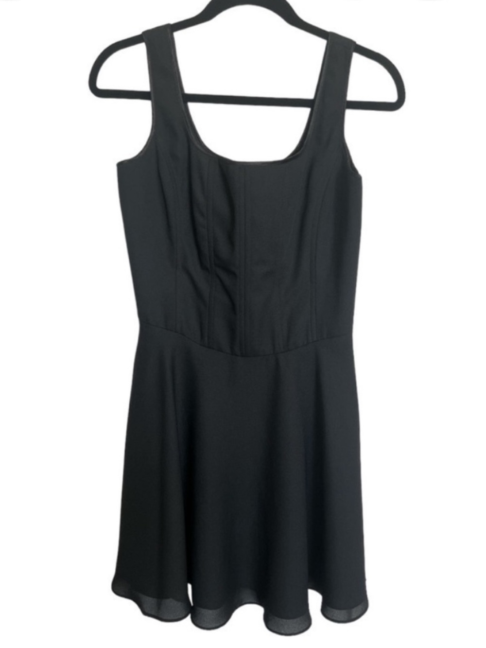 Vintage Ann Taylor Corset Little Black Dress LBD Lace-Up Back Mini Dress